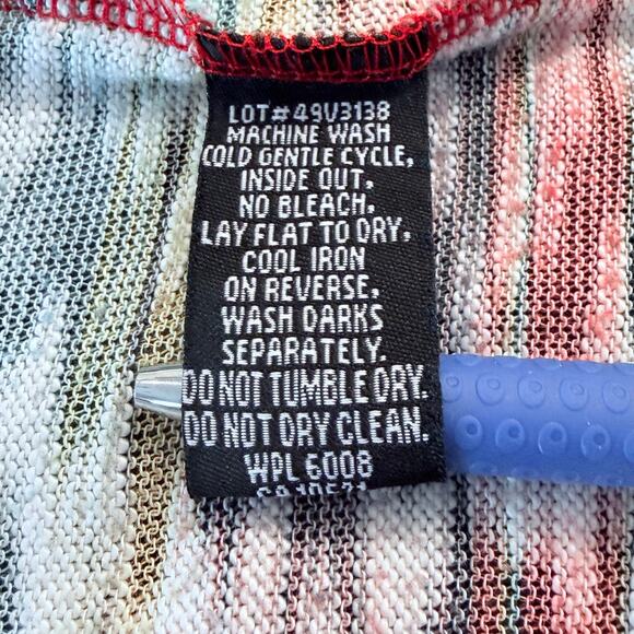 Rock&Roll Cowgirl BOHO multicolor striped waterfall open front vest XL - Picture 7 of 8